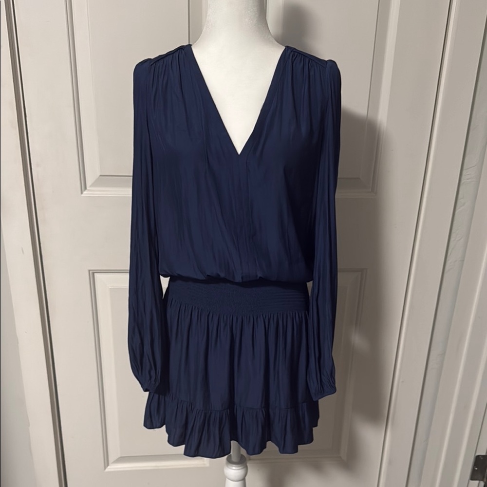 Ramy Brook Elegant Navy Blue Women's Dress, 100% silk, excellent condition